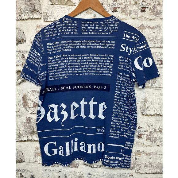 John Galliano Authentic Vintage 2000's Gazette Newspaper Tshirt Rare, size Small - Picture 8 of 11